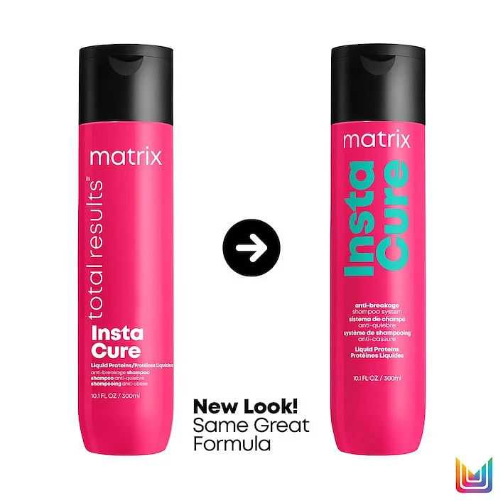 Matrix Insta Cure hair product showcasing its new packaging design with the same great formula.